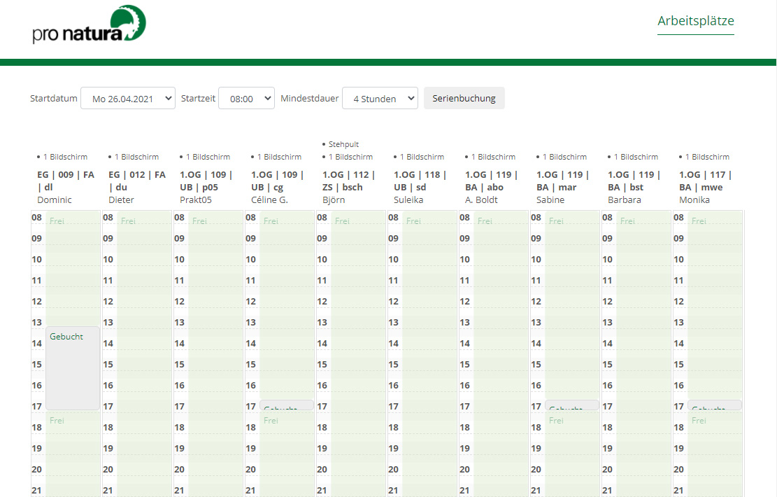 Desksharing mit live Daten aus Outlook / Exchange / Office 365 / Microsoft 365