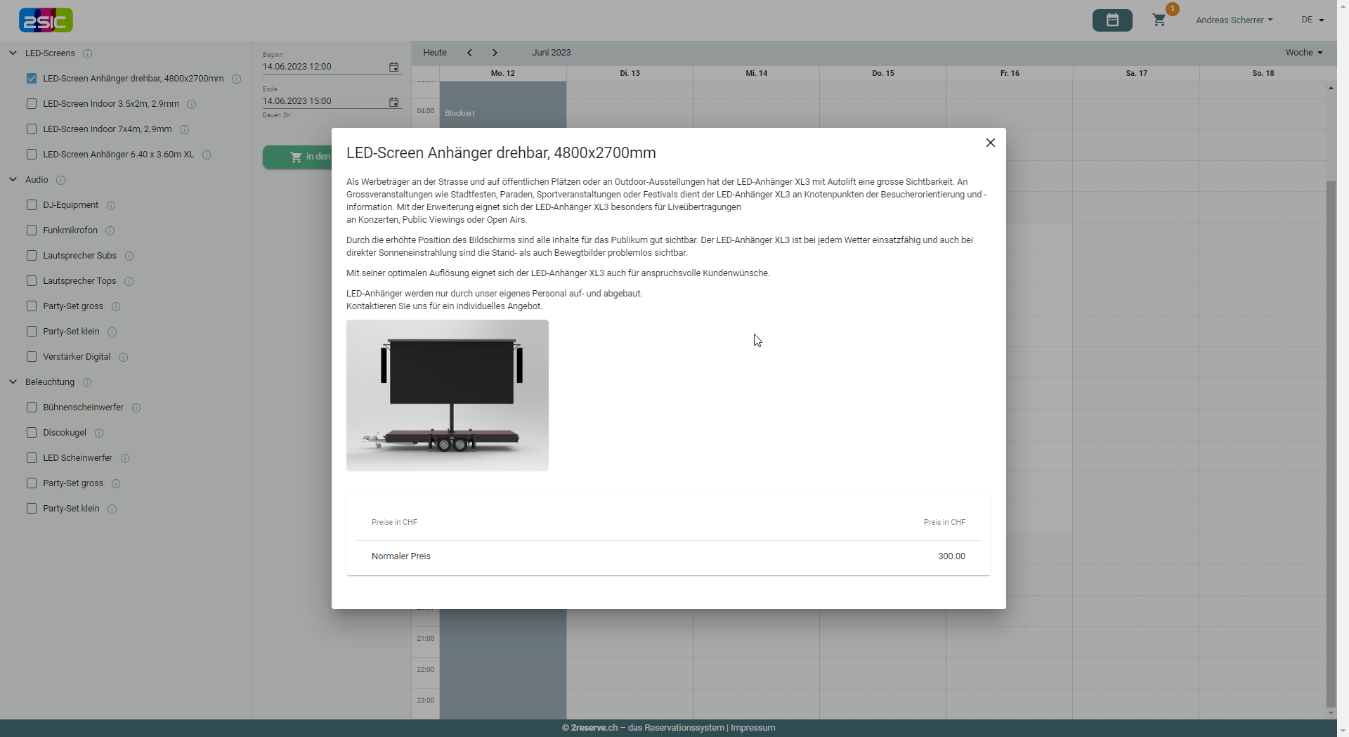 Deine komplette Eventtechnik sofort ersichtlich