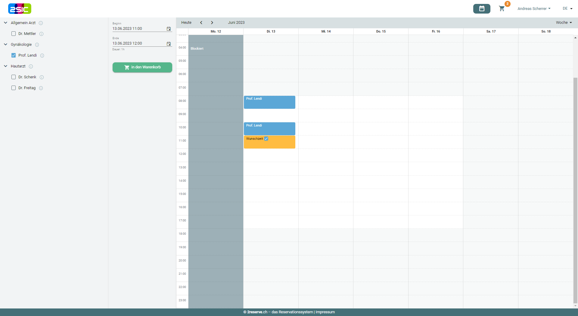 Übersichtliche Kalenderfunktion