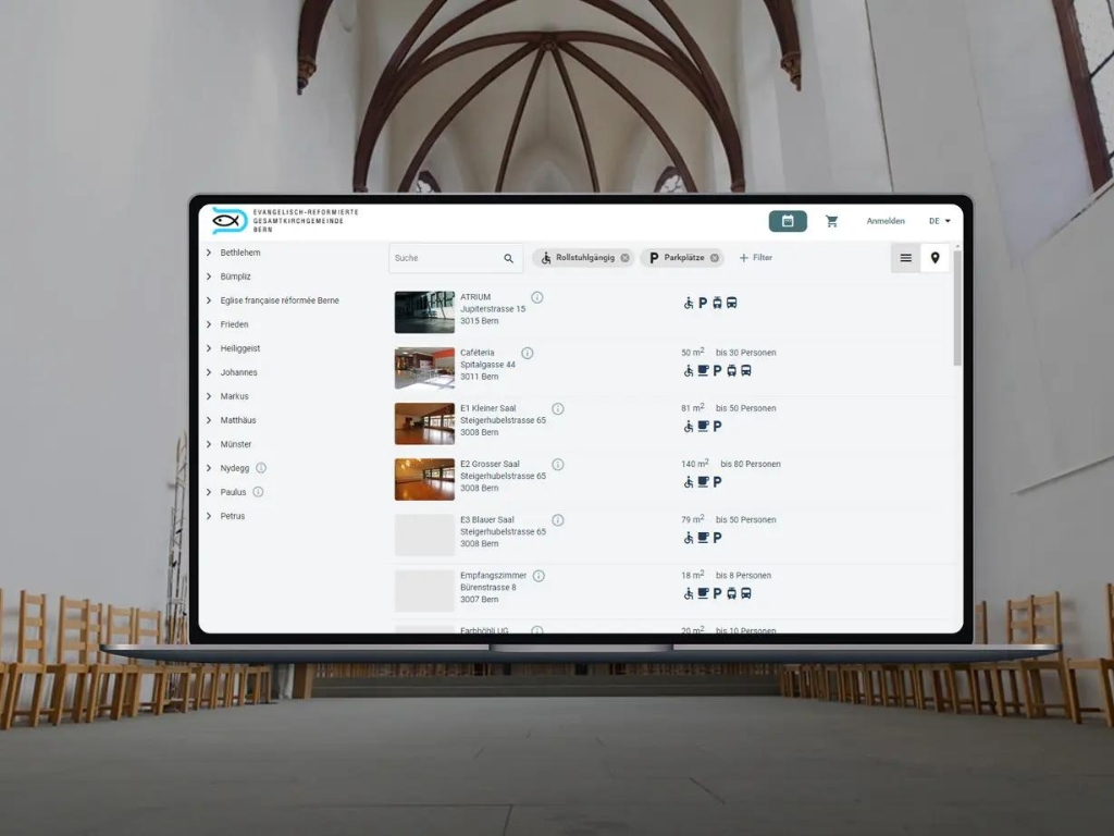 Reservationssystem mit über 180 Räumen